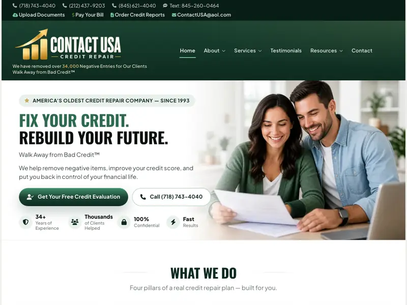 Website we designed for Contact USA