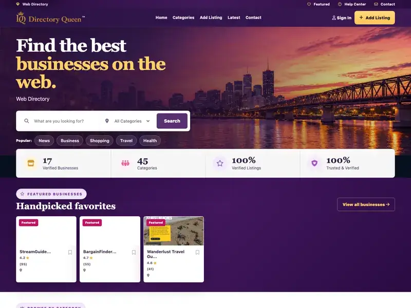 Website we designed for DirectoryQueen